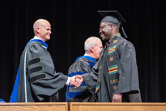 Graduates during convocation of the College of Physical Sciences and Engineering.