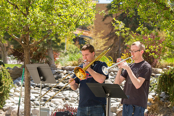 Zach Caine and Greg Sills practice outside the Spori Building during the Spring Semester.