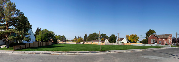 College Avenue with grass and sprinkler system. Photo taken October 3, 2012.