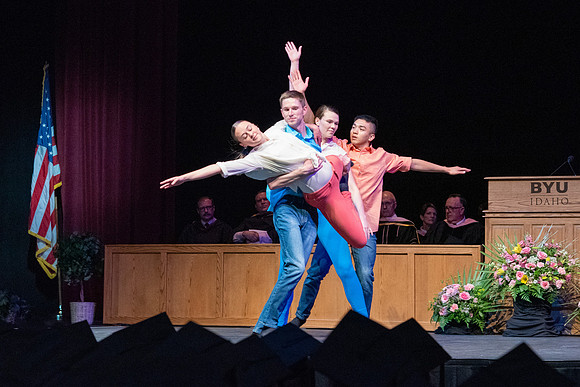 Graduates during convocation for the College of Performing and Visual Arts.