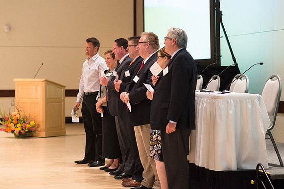 Eric Conrad leads a discussion on the use of the BYU-Idaho Center at the President's Advancement Council.