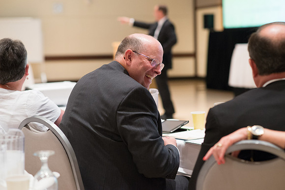 Eric Conrad leads a discussion on the use of the BYU-Idaho Center at the President's Advancement Council.