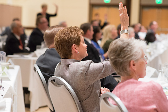 Eric Conrad leads a discussion on the use of the BYU-Idaho Center at the President's Advancement Council.