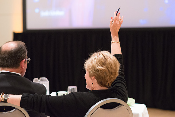 Eric Conrad leads a discussion on the use of the BYU-Idaho Center at the President's Advancement Council.