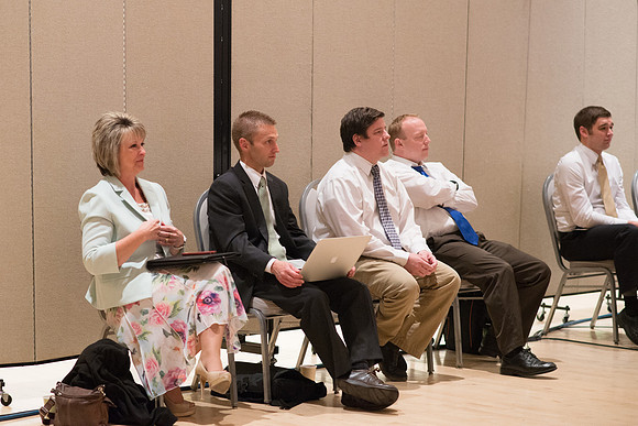 Eric Conrad leads a discussion on the use of the BYU-Idaho Center at the President's Advancement Council.