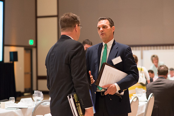 Students and members of the President's Advancement Council meet.