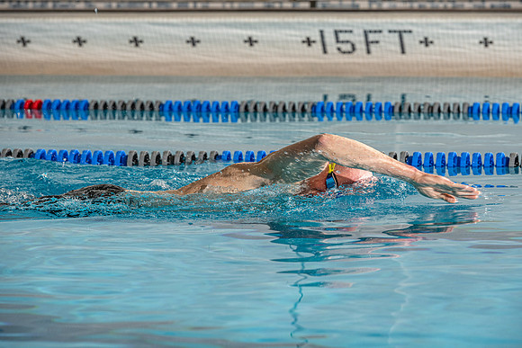 Swimming Pool fitness banner photoshoot.