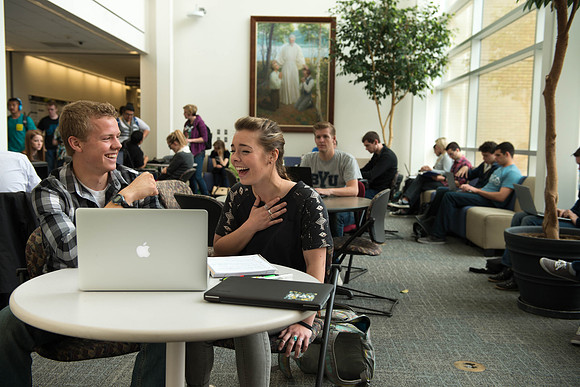 Students say "thank you" for finacial aid through LDS Philanthropies.