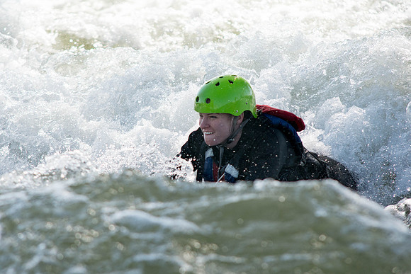 Students go riverboarding near Blackfoot, ID as a part of BYU-Idaho's Outdoor Activities.