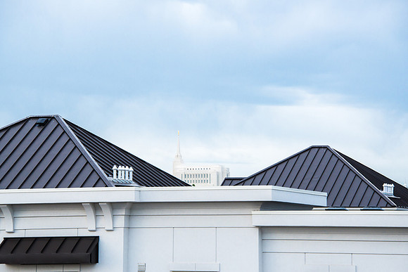 View of the temple in the Northpoint Parking Garage.