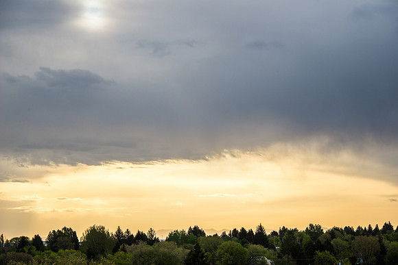 The sun rises over Rexburg on a Spring morning.