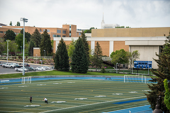View of temple and the stadium from the Northpoint balcony.