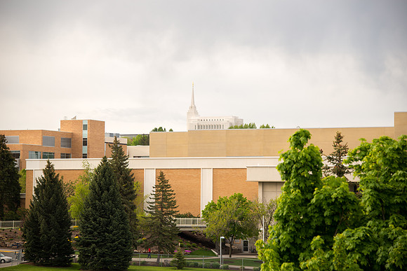 View of the Rexburg Temple from the NorthPoint balcony