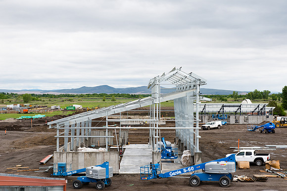 The Livestock Center goes under some construction.