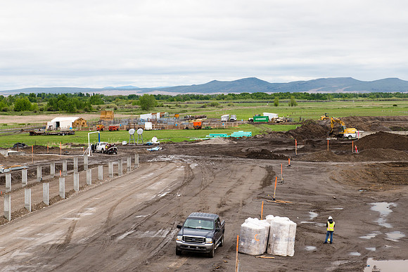The Livestock Center goes under some construction.