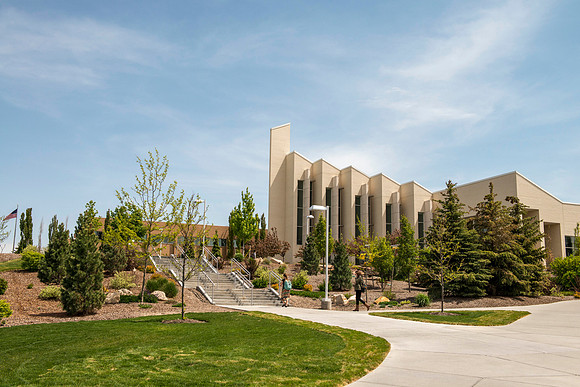 A view of the Taylor Building in the Spring Semester.