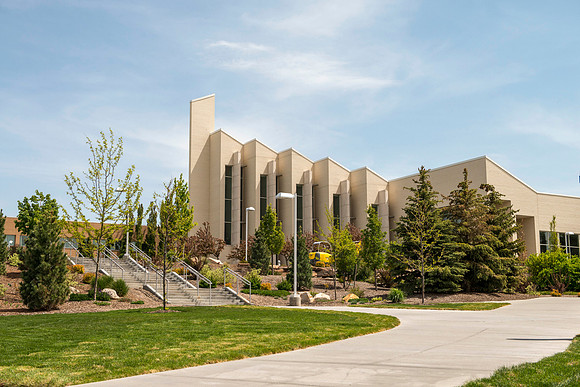 A view of the Taylor Building in the Spring Semester.