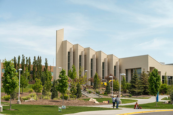 A view of the Taylor Building in the Spring Semester.