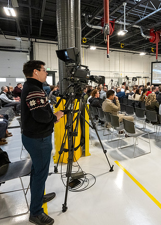 Dedication of the Engineering Technology Center, the Visual Arts Center and the University Village Community Center originated from the automotive shop in the ETC.