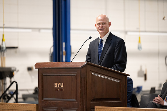 Dedication of the Engineering Technology Center, the Visual Arts Center and the University Village Community Center originated from the automotive shop in the ETC.