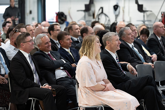 Dedication of the Engineering Technology Center, the Visual Arts Center and the University Village Community Center originated from the automotive shop in the ETC.