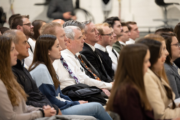 Dedication of the Engineering Technology Center, the Visual Arts Center and the University Village Community Center originated from the automotive shop in the ETC.