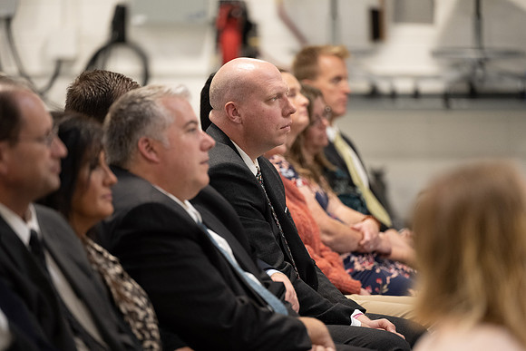 Dedication of the Engineering Technology Center, the Visual Arts Center and the University Village Community Center originated from the automotive shop in the ETC.