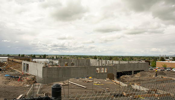 The construction progress of the new Science and Technology Building. Scheduled to be complete Fall 2016.