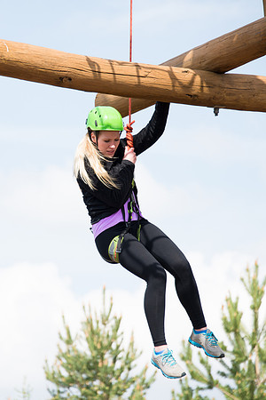 Sister Grant, Communication Teacher, takes her Comm 150 class to the ropes course to teach leadership, team work, and overcoming fears.
