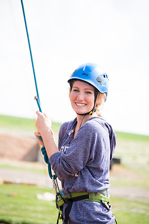 Sister Grant, Communication Teacher, takes her Comm 150 class to the ropes course to teach leadership, team work, and overcoming fears.