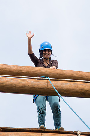 Sister Grant, Communication Teacher, takes her Comm 150 class to the ropes course to teach leadership, team work, and overcoming fears.