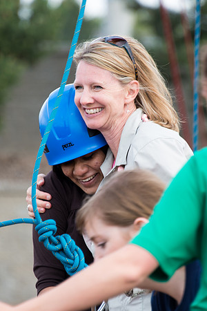 Sister Grant, Communication Teacher, takes her Comm 150 class to the ropes course to teach leadership, team work, and overcoming fears.