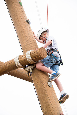 Sister Grant, Communication Teacher, takes her Comm 150 class to the ropes course to teach leadership, team work, and overcoming fears.