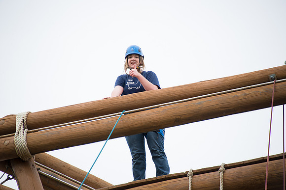 Sister Grant, Communication Teacher, takes her Comm 150 class to the ropes course to teach leadership, team work, and overcoming fears.