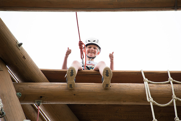 Sister Grant, Communication Teacher, takes her Comm 150 class to the ropes course to teach leadership, team work, and overcoming fears.