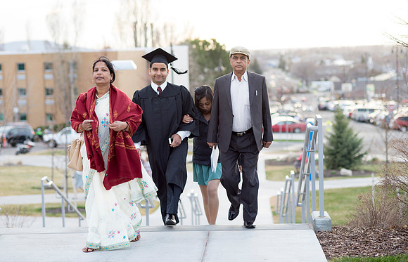 Graduates and family enjoy time between Commencement and Convocation.