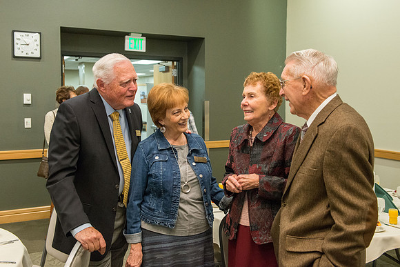 Emeritus Breakfast, Nov 2018, BYU-Idaho Alumni Award of excellence was awarded to Jon Beesley.