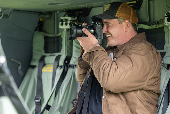 ROTC cadets get the opportunity to fly in a Blackhawk helicopter to their training site.