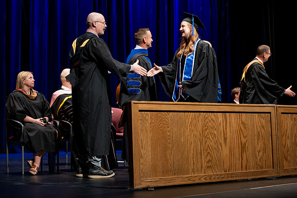 Graduates during convocation for the College of Performing and Visual Arts.