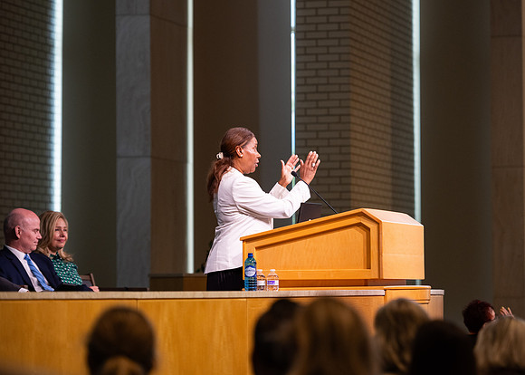 BYUI Forum, Michelle Amos. Located in the Taylor chapel.
