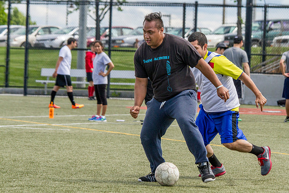 The Latino Association goes up against the Polynesian Association during the World Cup Soccer Tournament.