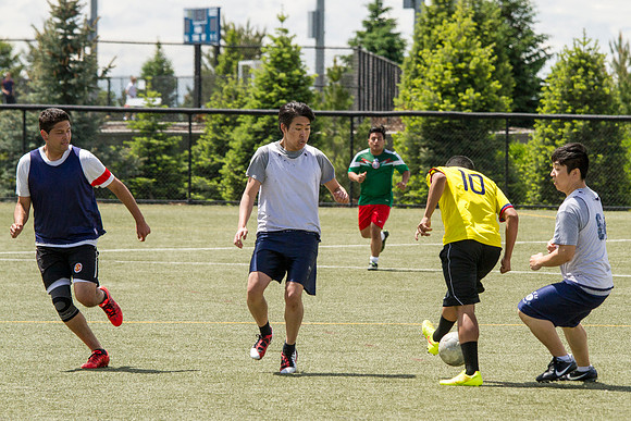 The Latino Association goes up against the French, ASL, Australian, and Italian Association during the World Cup Soccer Tournament.