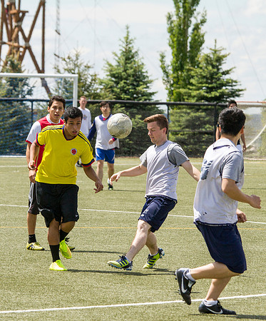 The Latino Association goes up against the French, ASL, Australian, and Italian Association during the World Cup Soccer Tournament.