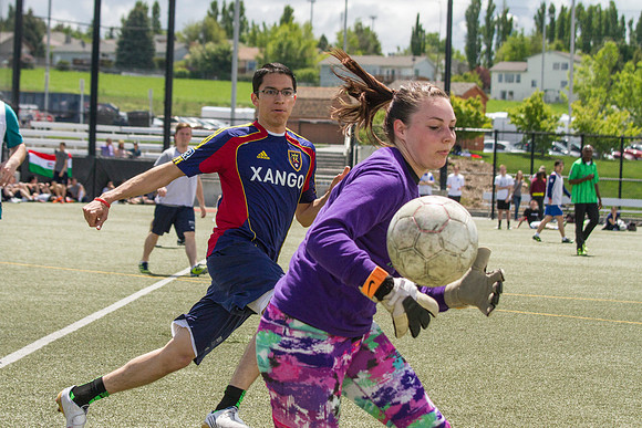 The Latino Association goes up against the French, ASL, Australian, and Italian Association during the World Cup Soccer Tournament.