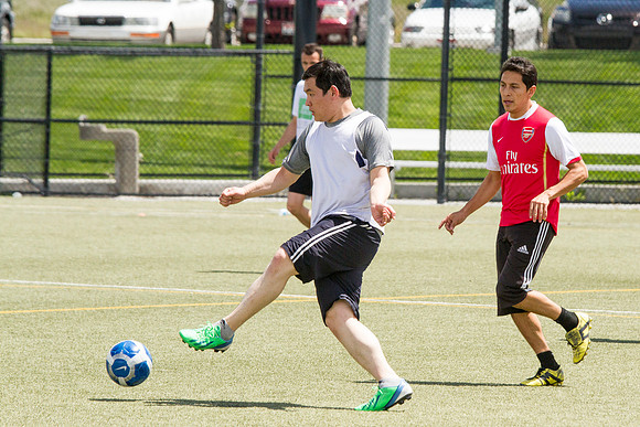 The Latino Association goes up against the French, ASL, Australian, and Italian Association during the World Cup Soccer Tournament.