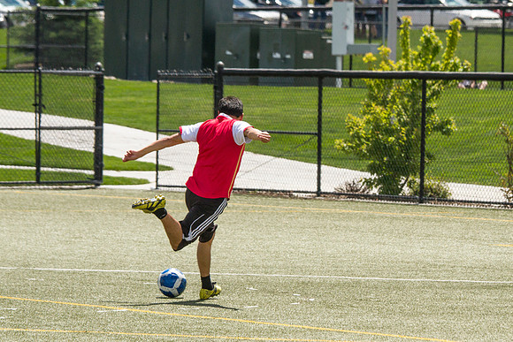 The Chinese Association battles the Latino Association during the World Cup Soccer Tournament.