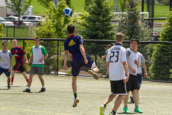 The Chinese Association battles the Latino Association during the World Cup Soccer Tournament.