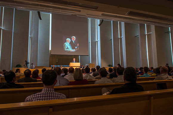 President Clark G. Gilbert conducts his first All Employee Meeting at BYU-Idaho.