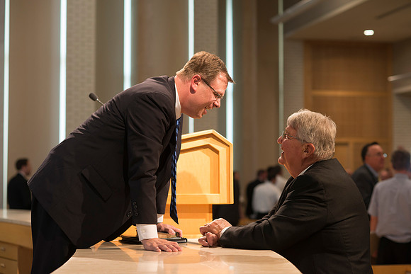 President Clark G. Gilbert conducts his first All Employee Meeting at BYU-Idaho.