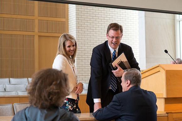 President Clark G. Gilbert conducts his first All Employee Meeting at BYU-Idaho.